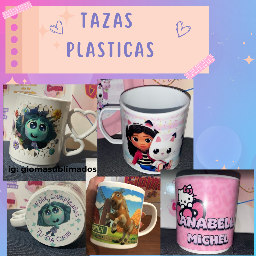 Taza Plástica Personalizada Sublimada