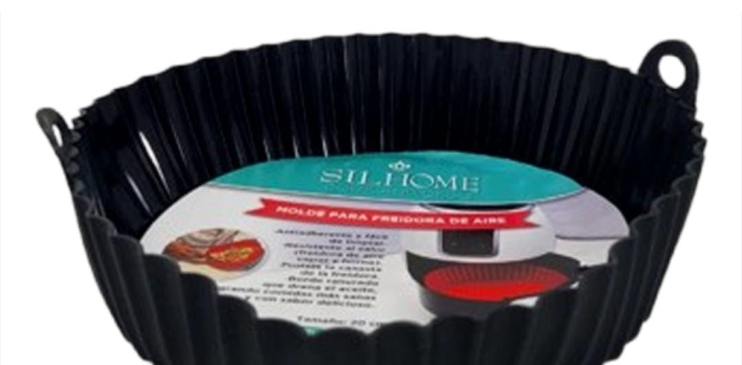 Molde de silicona para freidora negro y gris